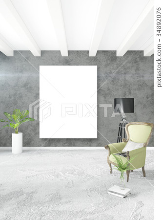Loft bedroom in modern style interior design with 34892076