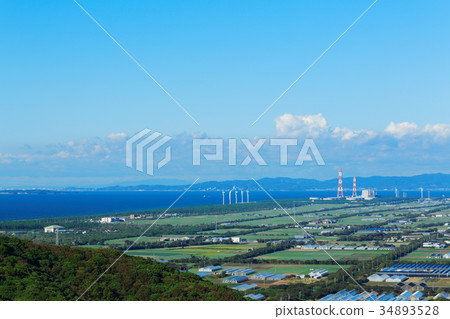 Amami Peninsula Landscape with Windmills 34893528