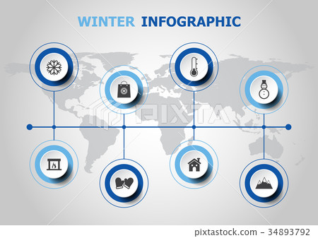 Infographic design with winter icons Infographic design with winter icons 34893792