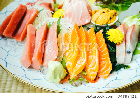Raw and fresh sashimi fish meat 34895421