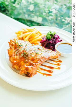 Grilled bbq rib 34895588