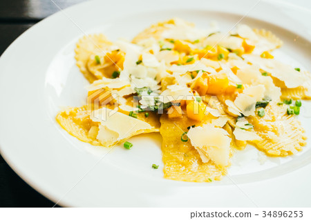 Ravioli pasta with pumpkin and cheese Ravioli pasta with pumpkin and cheese 34896253