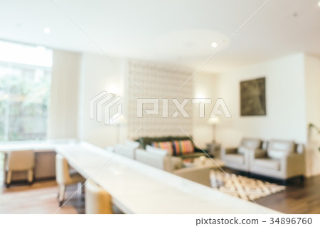 Abstract blur living area in hotel lobby interior 34896760