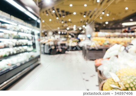 Abstract blur and defocused supermarket shopping in department store 34897406