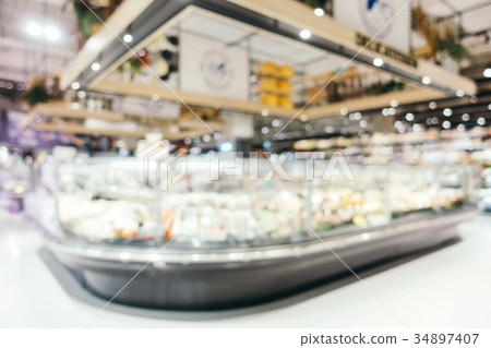 Abstract blur and defocused supermarket shopping in department store Abstract blur and defocused supermarket shopping in department store 34897407