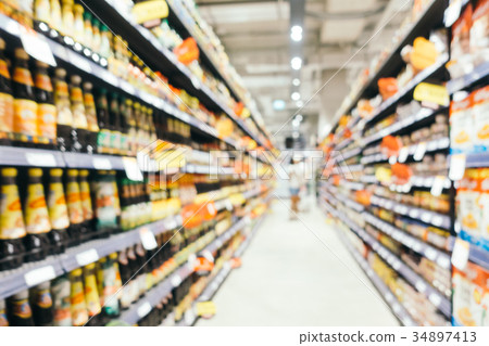 Abstract blur and defocused supermarket shopping in department store 34897413