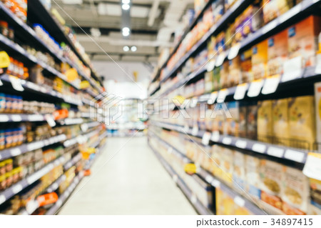 Abstract blur and defocused supermarket shopping in department store Abstract blur and defocused supermarket shopping in department store 34897415