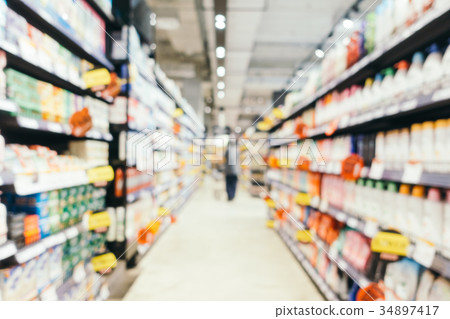 Abstract blur and defocused supermarket shopping in department store Abstract blur and defocused supermarket shopping in department store 34897417