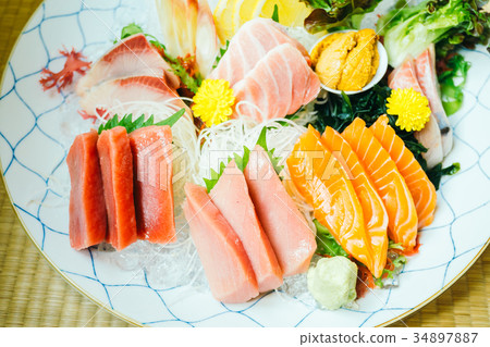Raw and fresh sashimi fish meat 34897887
