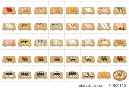 Sushi various types 1 frame 34900130