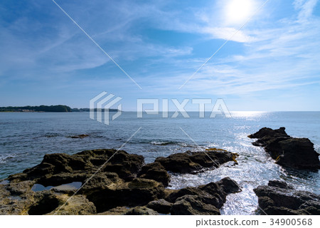 從三浦半島黑崎的鼻子看的風景 從三浦半島黑崎的鼻子看的風景 34900568