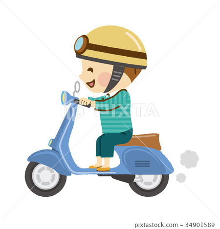  騎摩托車的人-插圖素材 [34901589] - PIXTA圖庫 Illustration 