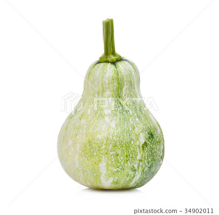 whole of young green pumpkin isolated on white whole of young green pumpkin isolated on white 34902011