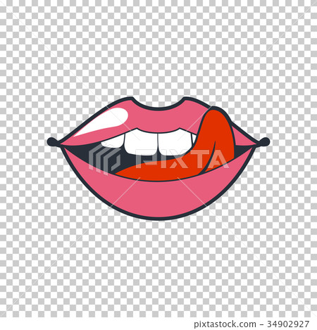Quirky lips. Vector patch, sticker isolated on a 34902927