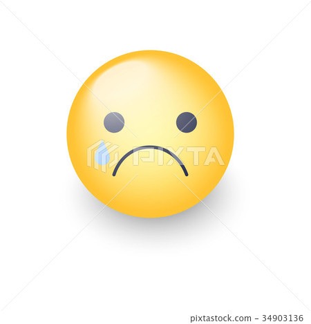 Disappointed emoji face. Crying vector cartoon 34903136