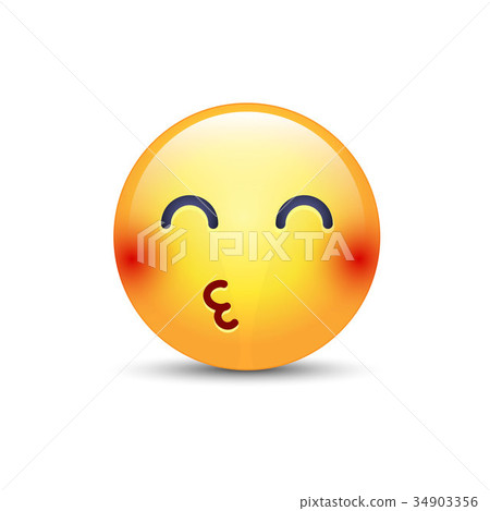 Smiley sending an air kiss with closed eyes Smiley sending an air kiss with closed eyes 34903356