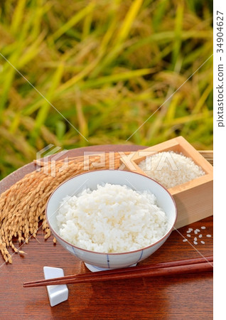 Attention) Steam is retouching synthesis. Rice, rice, white rice, rice cooking, rice, rice, autumn crop, rice cultivation, harvest autumn. Attention) Steam is retouching synthesis. Rice, rice, white rice, rice cooking, rice, rice, autumn crop, rice cultivation, harvest autumn. 34904627