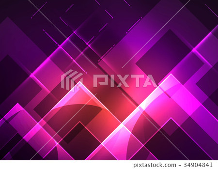 Glowing squares in the dark, digital abstract Glowing squares in the dark, digital abstract 34904841