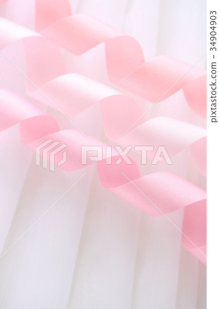 Pink ribbon lace background 34904903