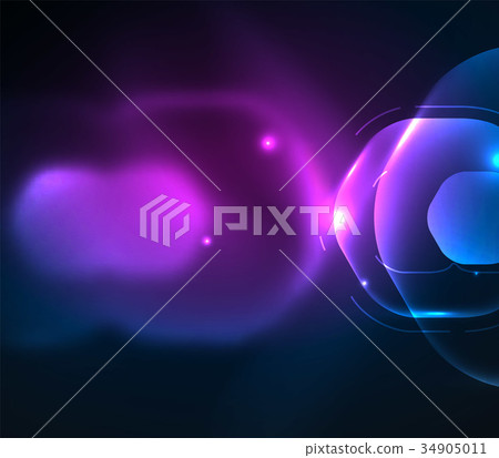 Blurred transparent hexagons on dark, digital Blurred transparent hexagons on dark, digital 34905011