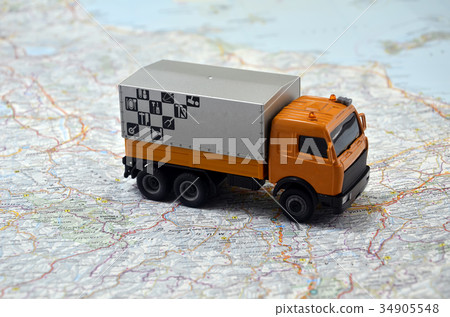 concept small white toy car on italy map concept small white toy car on italy map 34905548