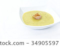 Broccoli cream soup in white plate 34905597