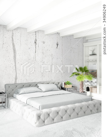 Loft bedroom in modern style interior design with 34906249