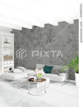 Loft bedroom in modern style interior design with 34906563