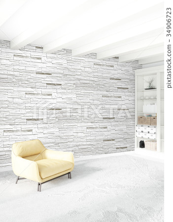 Yellow bedroom or livingroom in modern style 34906723