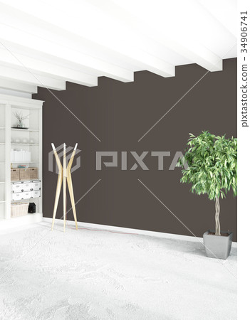 White empty bedroom minimal style Interior design 34906741