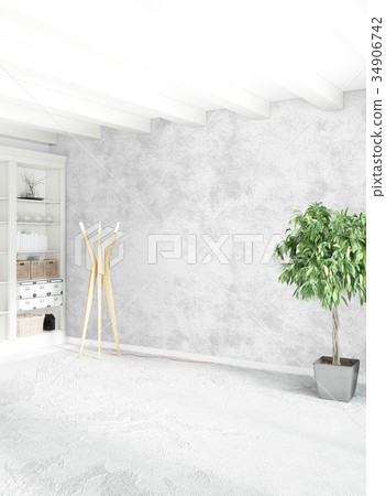 White empty bedroom minimal style Interior design 34906742