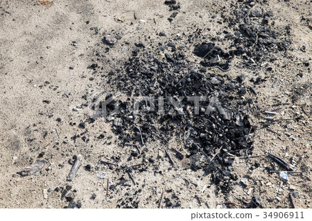 Black coal burning Black coal burning 34906911