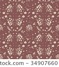 Seamless floral pattern hand drawn white flowers 34907660