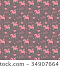 Seamless surface pattern romantic,valentine love 34907664