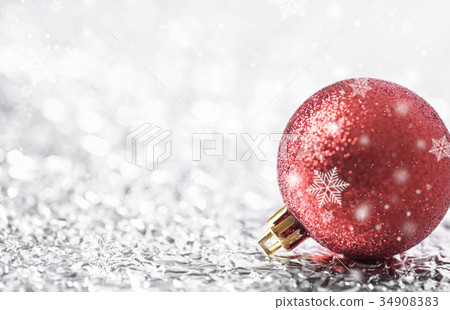 Christmas decoration and snowflake on bokeh 34908383