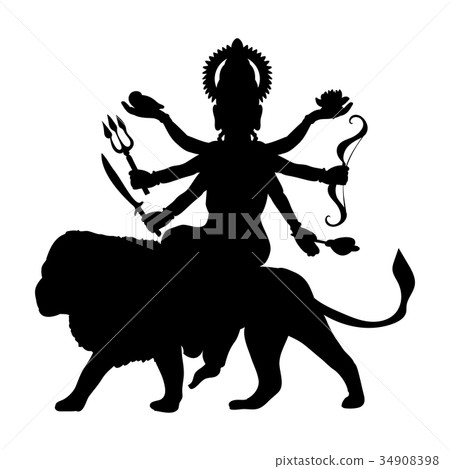Durga silhouette traditional religion spirituality Durga silhouette traditional religion spirituality 34908398