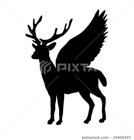 Deer Peryton silhouette ancient mythology fantasy 34908403