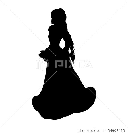 Snow Maiden silhouette new year 34908413