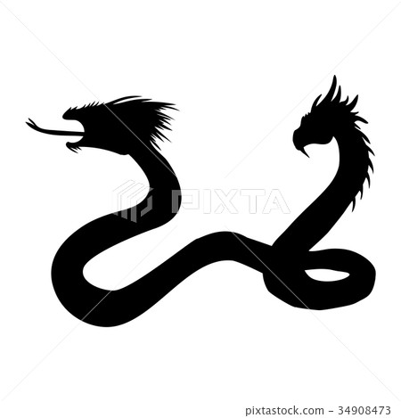 Serpent two headed silhouette ancient mythology 34908473
