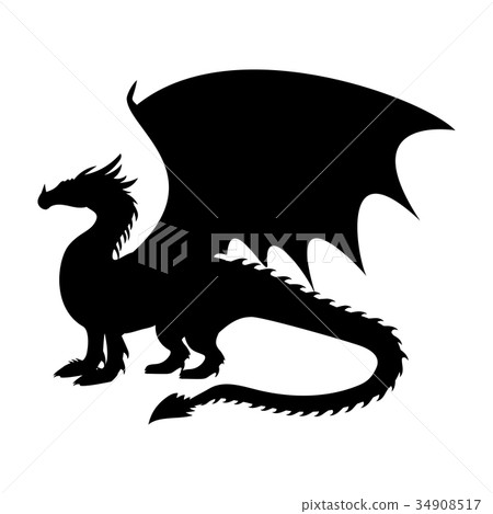 Dragon fantastic silhouette symbol mythology 34908517
