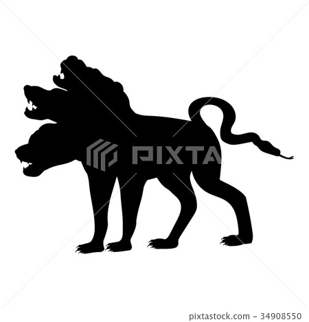 Cerberus dog silhouette ancient mythology fantasy 34908550