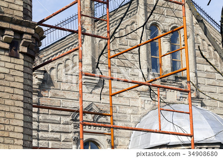 Scaffolding close-up, building Scaffolding close-up, building 34908680