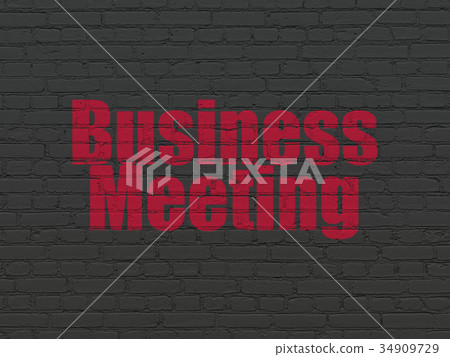 Business concept: Business Meeting on wall Business concept: Business Meeting on wall 34909729