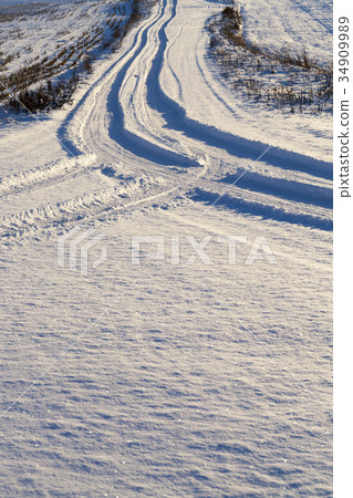 Road under the snow Road under the snow 34909989
