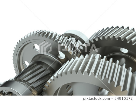 Cog gears mechanism concept. 3d illustration Cog gears mechanism concept. 3d illustration 34910172