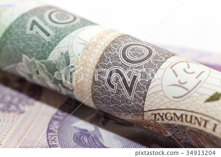 Polish money close-up Polish money close-up 34913204