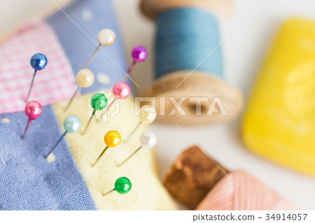 needlework, quilting, sewing and tailoring concept 34914057