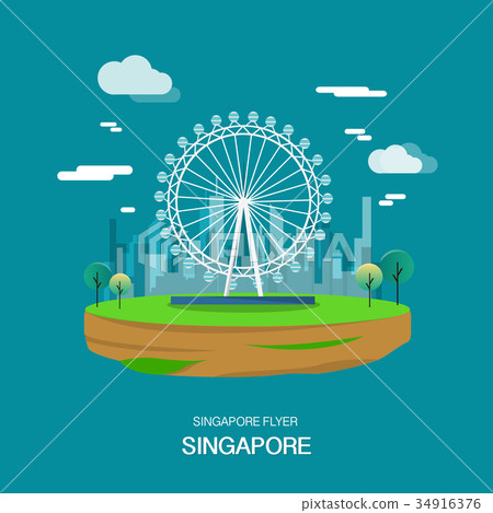 Singpore flyer landmark and attractive place 34916376