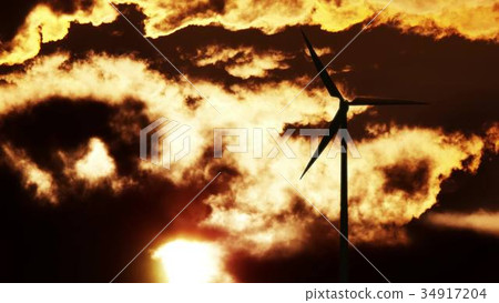 Wind Turbine at sunrise Wind Turbine at sunrise 34917204