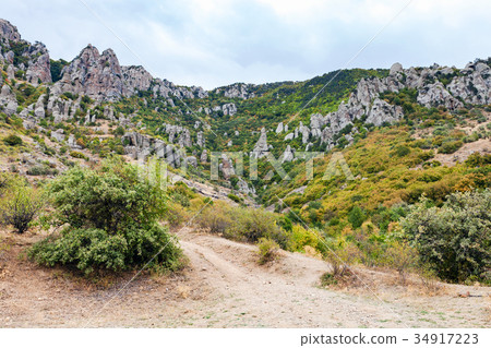 view of shaped rocks at Demerdzhi Mountain view of shaped rocks at Demerdzhi Mountain 34917223